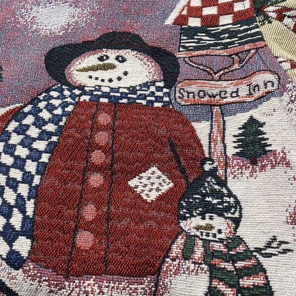 Willow Ridge Vintage Christmas Jacket Knit Tapestry Snowman Candy Cane Size L - Picture 5 of 11